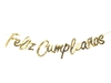 Banderín "feliz cumpleaños" letra cursiva (5 opciones de colores)