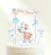 Topper silueta Baby Shower Osito celeste