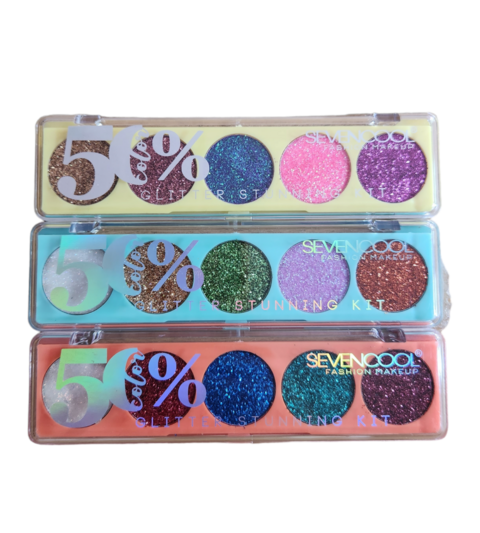Paleta de maquillaje glitter x5 colores (6653A)