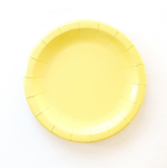 Plato amarillo pastel x8 unidades