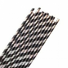 Sorbete rayas negras y plateadas x20 unidades