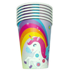 Vaso unicornio con alas y flores x6 unidades