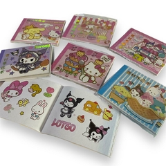 Librito con stickers Kuromi, Kitty, My Melody y amigos (20 páginas)