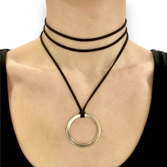 COLLAR GOLDEN METAL CIRCLE (NEGRO)