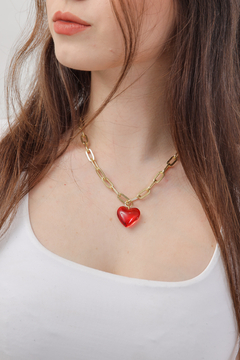 Collar corazón vidrio