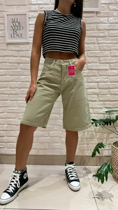 SHORT BERMUDA VERDE CLARO- JEAN RÍGIDO (TALLES 36 AL 46) - comprar online