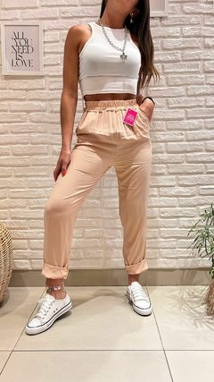 Pantalones de fibrana lisos hotsell