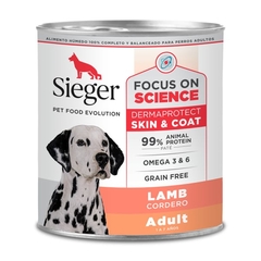 SIEGER LATA DOG DERMA CORDERO 340GRS