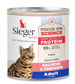 SIEGER KATZE LATA ADULTO SALMON Y CHICKEN 340GRS