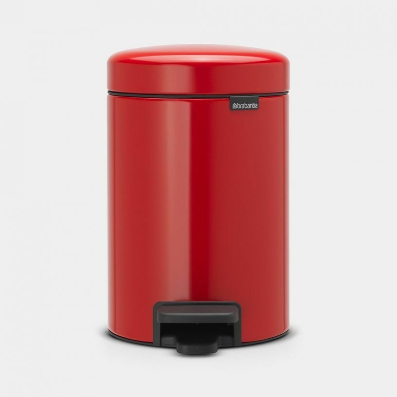 Brabantia Cubo de basura de pedal para baño, 3 litros, color rojo pasión :  : Hogar y cocina