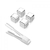 Set x4 Cubitos Acero inoxidable con pinza