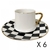 Set de cafe x6 taza y plato de porcelana MONACO