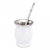 Mate Termico con bombilla acero inoxidable Blanco