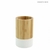 Vaso cepillo de dientes baño bamboo base blanca CONCEPTO