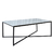 Mesa ratona AURORA simil marmol carrara base negra metal 120x70cm.