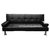Sofa Bed Napa Eco Cuero Negro Con Apoyabrazos