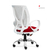 Silla profesional ALMA Blanca regulable A-SYNCRO con apoyabrazos y base cromo