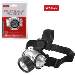 LANTERNA DE CABECA COM 9 LEDS + ALCA ELASTICA A PILHA WELLMIX WX3967 - comprar online