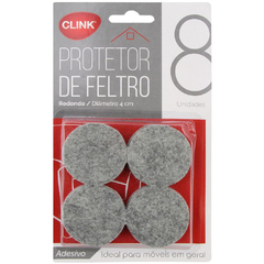 PROTETOR AUTOADESIVO PARA MOVEIS EM FELTRO REDONDO COM 8 PECAS 4CM DE Ø CLINK CK4017 - comprar online