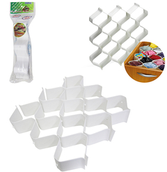 ORGANIZADOR DIVISORIA DE GAVETA COLMEIA BRANCO COM 6 PECAS 33X32,5X6CM 0020 INJEPLASTEC