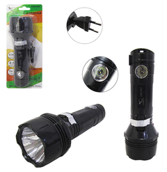 LANTERNA RECARREGAVEL BIVOLT PRETA COM 2 LEDS CAERUS CRS-3207