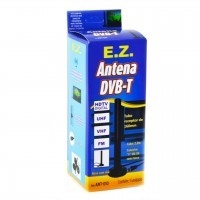 ANTENA DIGITAL INTERNA HDTV/VHF/UHF/FM COM BASE IMANTADA E CABO 2M  EZ ANT-010