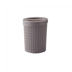 PORTA COTONETE DE PLASTICO REDONDO RATTAN TRAMA COLORS 390ML 10,3X8,3CM DE Ø PLASUTIL