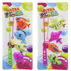 VARINHA PEGA PEIXE COM 4 PECAS ULTRA PESCA COLORS B112-5 BANANA TOYS