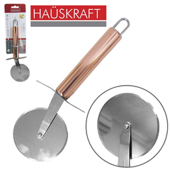 CARRETILHA / CORTADOR DE PIZZA DE INOX COM CABO METALIZADO ROSE GOLD 20,5CM UTEN-039 HAUSKRAFT