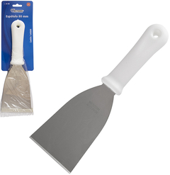 ESPATULA DE COZINHA DE INOX RETA CABO PLASTICO BRANCO 80MM WESTERN EC-80