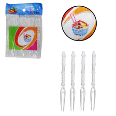 GARFO / GARFINHO PARA FRUTAS E PETISCOS DE PLASTICO KIT COM 50 PECAS 10CM NA SOLAPA 182039 / TRC7624  RIO TIJUCAS / TOP RIO