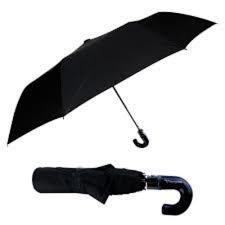 GUARDA CHUVA PRET0 MANUAL RETRATIL CABO CURVO 96CM DE Ø HAIFUDA 2112Y / L&Q LQ-39050W