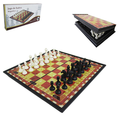 JOGO XADREZ IMANTADO COM TABULEIRO DE PLASTICO 25X25CM 32 PECAS COML L&Y IM42020LY