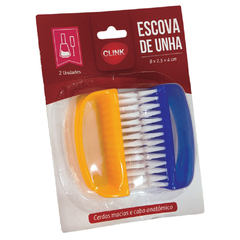 ESCOVA DE UNHA / MANICURE DE PLASTICO COLORS KIT COM 2 PECAS 7X4CM NA CARTELA CK1288 CLINK