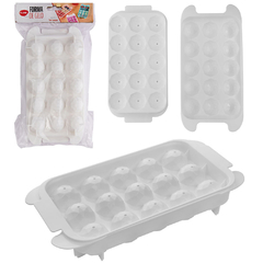 FORMA DE GELO COM 15 CAVIDADES DE PLASTICO COM TAMPA 23X11,3X3,8CM CLINK CK5512