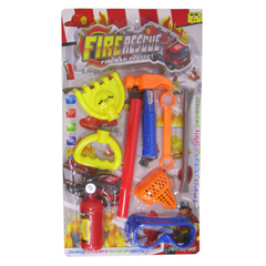 KIT FERRAMENTA INFANTIL COM MARTELO + OCULOS E ACESSORIOS FIRE RESCUE 9 PECAS MS1790 OM UTILIDADES