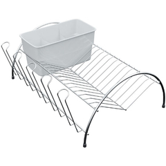 ESCORREDOR / SECADOR DE PRATOS ARAMADO CAMA COM PORTA TALHERES BRANCO 37,5X27,5X14,5CM 581 / 581BL-P STOLF - comprar online