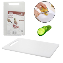 TABUA DE CORTE DE PLASTICO RETANGULAR BRANCO 37X23CM TOP RIO TRC4542