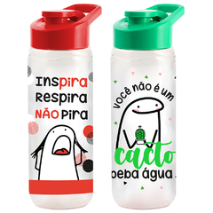 GARRAFA SQUEEZE DE PLASTICO PET TENDENCIA COM TAMPA E ALCA 720ML 470495 PLASDURAN - comprar online