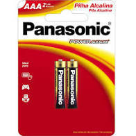 PILHA AAA ALCALINA PALITO POWER 1,5V COM 2 UNIDADES PANASONIC LR03XAB/2B