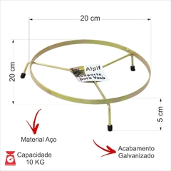 SUPORTE DE CHÃO P/ VASO RASTEIRO ARAMADO CHATO 20CM ALPIF 104