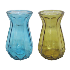 VASO DE VIDRO RELEVO COLORS 18,5X12CM DE Ø C101-11 YAHA