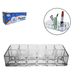 ORGANIZADOR DE COSMETICOS DE ACRILICO COM 12 CAVIDADES 17X6X4CM AC8811 COSY