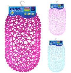 TAPETE PARA BANHEIRO DE PVC OVAL COM VENTOSA COLORS ESTRELA 68X37CM WINCY DTA0217