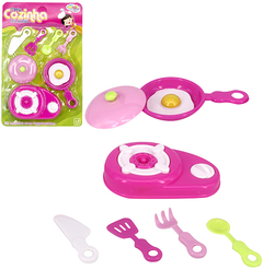 KIT COZINHA INFANTIL COM FOGAO E ACESSORIOS MINHA COZINHA DOS SONHOS 8 PECAS NA CARTELA WB5804 WELLKIDS WELLMIX