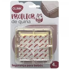 PROTETOR DE SILICONE PARA QUINA DE MESA COM 4 PECAS 4,5X4,5CM CLINK CK4030