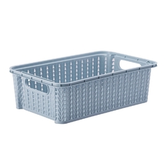 CESTA / CESTINHA ORGANIZADOR RETANGULAR DE PLASTICO TRAMA EMPILHAVEL 2,1L 26,5X16,5X7,9CM PLASUTIL 13976 / 8655 / 9366 /1751 - comprar online