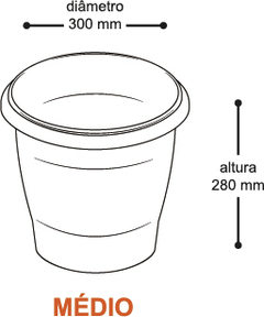 VASO REDONDO MEDIO 28X30CM DE Ø DE PLASTICO ARQPLAST - VEM QUE TEM VARIEDADES BAZAR E PRESENTES