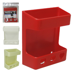 SUPORTE PARA OBJETOS DE PAREDE DE PLASTICO MULTIUSO AUTOADESIVO 9,5X8,4X3,5CM INTERPONTE HU54563