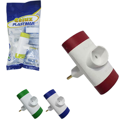 ADAPTADOR / BENJAMIM COM 3 SAIDAS 2P 10A 250V FLOW PACK PLASTMAR